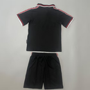 Manchester United Away 1998/99 Kids' Kit Shirt & Shorts Black Retro