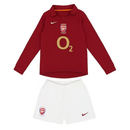 Arsenal Home 2005/06 Kids' Kit Long Sleeve Shirt & Shorts Retro