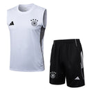 Alemania 2025, Conjunto Alemania 25/26, Entrenamiento Alemania sin mangas, Ropa Alemania blanca, Kit entrenamiento DFB, Camiseta regata Alemania, Calidad 1.1 Alemania, Nueva colección 2025, Regalo fútbol hombre, Tienda Hincha Futbolero.