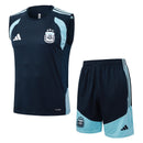 Conjunto hombre entrenamiento selección Argentina temporada 2026 2027 camiseta sin mangas azul marino pantalón corto navy técnica transpirable mundial 3 estrellas