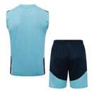 Conjunto hombre entrenamiento selección Argentina temporada 2026 2027 camiseta sin mangas azul claro pantalón corto azul marino técnica transpirable mundial 3 estrellas.