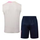 Conjunto entrenamiento hombre FC Barcelona sin mangas camiseta beige y pantalón corto azul marino temporada 2025 2026 calidad 1.1 oficial, Barcelona 2025 sin mangas, Musculosa Barcelona beige, Conjunto Barcelona 25/26, Ropa deportiva Barça, Calidad 1.1 Culé, Tienda Hincha Futbolero, Entrenamiento fútbol La Liga, Kit entrenamiento beige y azul, Regalo fútbol hombre Barcelona, Jersey Barça sleeveless.