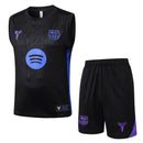 Conjunto hombre entrenamiento FC Barcelona x Kobe Bryant temporada 2025 2026 camiseta sin mangas negra pantalón corto púrpura técnica transpirable mamba edition oficial.