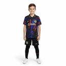 Conjunto infantil FC Barcelona edición limitada 2025 2026 niños kit completo camiseta tipo polo negra y pantalón corto oficial fútbol niños culés 25/26 elegante.