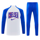 Chelsea 26/27 Training Tracksuit Half-Zip Top & Trousers White