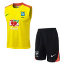 Brasil 2025, Conjunto Brasil 25/26, Entrenamiento Brasil sin mangas, Ropa Brasil amarilla, Kit entrenamiento CBF, Camiseta regata Brasil, Calidad 1.1 Brasil, Nueva colección 2025, Regalo fútbol hombre, Tienda Hincha Futbolero.