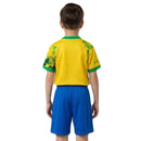Conjunto infantil selección de Brasil edición especial temporada 2026 2027 camiseta amarilla y pantalón azul calidad 1.1 oficial, Brasil 2026, Conjunto infantil Brasil, Kit niño Brasil 2026, Camiseta Brasil niño, Ropa barata Brasil kids, Calidad 1.1 Canarinha, Tienda Hincha Futbolero, Copa del Mundo 2026, Regalo futbol niño, Uniforme Brasil infantil 2026.