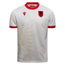 Camiseta hombre Selección Albania temporada 2026 2027 oficial segunda equipación blanca fútbol técnica transpirable FSHF estilo balcánico águilas.