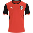 Camiseta hombre Selección Austria temporada 2026 2027 oficial primera equipación roja fútbol técnica transpirable ÖFB estilo alpino mundial.