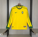 Camiseta de Brasil 1998 primera equipación manga larga retro amarilla verdeamarela jersey vintage Tienda Hincha Futbolero selección de Brasil Ronaldo Francia 98,Camiseta Brasil 1998 manga larga, Jersey Brasil del 98 original retro, Camiseta Brasil clásica manga larga, Camiseta Brasil Ronaldo 98, Comprar equipación vintage Brasil manga larga, Calidad retro premium 1.1, Camiseta fútbol Brasil amarilla, Ropa urbana blockecore, Jersey de colección Canarinha.