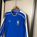 Camiseta de Brasil 1998 segunda equipación manga larga retro azul visitante jersey vintage Tienda Hincha Futbolero selección de Brasil Ronaldo Francia 98, Camiseta Brasil 1998 manga larga azul, Jersey Brasil azul visitante retro, Camiseta Brasil clásica manga larga, Camiseta Brasil Ronaldo 98 azul, Comprar equipación vintage Brasil manga larga, Calidad retro premium 1.1, Camiseta fútbol Brasil azul, Ropa urbana blockecore, Jersey de colección Canarinha 1998.