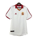 Camiseta retro hombre selección española segunda equipación blanca año 2000 calidad 1.1 oficial, España 2000, Camiseta retro España, Camiseta vintage España, Equipación España barata, Calidad 1.1 RFEF, Tienda Hincha Futbolero, Raúl González 2000, Bloke Core retro, Camiseta blanca España antigua, Regalo fútbol vintage.