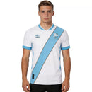 Camiseta hombre Selección Guatemala temporada 2026 2027 oficial primera equipación blanca franja azul técnica transpirable FEDEFUT estilo chapín mundial.