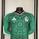 Camiseta hombre Selección México temporada 2026 2027 primera equipación oficial verde versión jugador manga larga fútbol técnica transpirable Tri azteca.