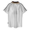 Camiseta retro hombre Real Madrid temporada 1998 1999 2000 blanca clásica fútbol vintage técnica transpirable leyenda merengue Raúl Bernabéu.