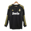 Camiseta hombre Real Madrid temporada 2011 2012 segunda equipación negra manga larga detalles dorados retro calidad 1.1 premium Tienda Hincha Futbolero. Real Madrid 2011, Real Madrid 2012, Camiseta Madrid negra, Ropa Real Madrid retro, Camiseta Madrid manga larga, Calidad 1.1 Madrid, Cristiano Ronaldo 2012, Tienda Hincha Futbolero, Real Madrid Retro Jersey 11/12.