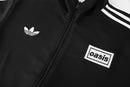 Chándal completo hombre Adidas negro sudadera con cremallera y pantalón largo tres rayas blancas calidad 1.1 premium oficial.