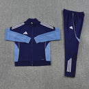 Chándal hombre Adidas azul marino oficial conjunto chaqueta y pantalón largo técnica transpirable navy tres bandas clásico entrenamiento sport pro.