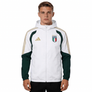 Chaqueta cortaviento hombre selección Italia temporada 2026 2027 color blanca oficial fútbol italiana capucha impermeable entrenamiento rompevientos.