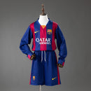 Conjunto infantil Barcelona retro 2014 2015 camiseta manga larga azulgrana y pantalón para niños calidad 1.1 premium Tienda Hincha Futbolero Barça Mini Kit Vintage Messi MSN, Conjunto Barcelona infantil, Equipación Barça niño retro, Camiseta Barcelona 2014 niño manga larga, Pantalón Barcelona clásico infantil, Comprar ropa Barcelona 2015 niño, Calidad 1.1 premium niños, Barcelona Messi niño, Fútbol clásico infantil, Minikit Barça histórico.