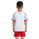 Conjunto infantil de la selección de Emiratos Árabes Unidos 2026 2027 primera equipación de camiseta blanca y pantalón corto de niño blanco y rojo Tienda Hincha Futbolero, Conjunto Emiratos Árabes Unidos infantil, Equipación Emiratos Árabes niño 2026, Camiseta y pantalón Emiratos Árabes 2027, Ropa de Emiratos Árabes para niños original, Comprar mini kit EAU blanco rojo, Calidad premium Emiratos Árabes infantil, Camiseta fútbol niño blanca, Ropa deportiva infantil, Uniforme de fútbol para niño UAEFA Asia.