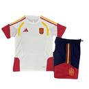 Conjunto infantil entrenamiento selección España camiseta blanca y pantalón azul marino detalles rojo y amarillo temporada 2026 2027 calidad 1.1 oficial, España infantil 2026, Conjunto niño España blanco azul, Ropa selección española niños entrenamiento, Equipación España junior 26/27, Calidad 1.1 infantil, Tienda Hincha Futbolero, Regalo niño España fútbol, Chándal corto niño España 2027, España Kids Training Kit.