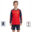 Conjunto infantil niño selección España primera equipación camiseta y pantalón temporada 2025 2026 con parches Copa del Mundo calidad 1.1 oficial, España niño 2026, Conjunto infantil España, Equipación España niño parches, Camiseta España niño barata, Calidad 1.1 infantil, Tienda Hincha Futbolero, Regalo fútbol niño España, Copa del Mundo 2026 niños, Kit fútbol infantil España 25/26, Ropa deportiva niño España.