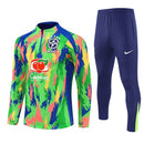 Conjunto entrenamiento hombre Brasil temporada 2025 2026 oficial verde sudadera y pantalón azul técnica transpirable pro mundial 2026 cbf kit.