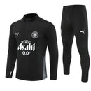 Conjunto entrenamiento hombre Manchester City temporada 2025 2026 oficial negro sudadera y pantalón técnica transpirable pro premier league.