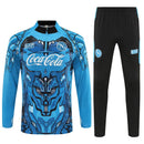 Conjunto entrenamiento hombre SSC Napoli temporada 2025 2026 oficial azul sudadera y pantalón negro técnica transpirable pro serie a kit partenopeo.