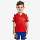 Conjunto infantil España retro 2010 niños kit completo camiseta roja y pantalón corto azul oficial RFEF campeones del mundo Sudáfrica ropa fútbol vintage niños.