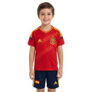 Conjunto infantil España retro 2012 niños kit completo camiseta roja y pantalón corto oficial RFEF campeones Eurocopa 2012 ropa fútbol vintage niños.