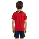Conjunto infantil España retro 2012 niños kit completo camiseta roja y pantalón corto oficial RFEF campeones Eurocopa 2012 ropa fútbol vintage niños.