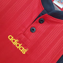 Camiseta hombre selección de España temporada 1996 primera equipación roja gola polo retro calidad 1.1 premium Furia Roja Tienda Hincha Futbolero.España 1996, Camiseta España retro, Ropa España fútbol, Camiseta España 96 roja, Calidad 1.1 España, Raúl España 96, Tienda Hincha Futbolero, Spain Retro Jersey 1996.