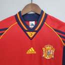 Camiseta hombre selección de España mundial 1998 primera equipación roja detalles laterales amarillos retro calidad 1.1 premium Furia Roja Tienda Hincha Futbolero. España 1998, Camiseta España retro, Ropa España fútbol, Camiseta España 98 roja, Calidad 1.1 España, Raúl España 98, Tienda Hincha Futbolero, Spain Retro Jersey 1998.