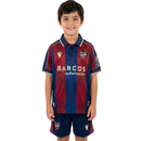 Conjunto infantil fútbol Levante UD temporada 2025 2026 oficial primera equipación camiseta azulgrana y pantalón técnica transpirable kids ninos