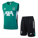 Liverpool 2025, Conjunto Liverpool 25/26, Entrenamiento Liverpool sin mangas, Ropa Liverpool verde, Kit entrenamiento Reds, Camiseta regata Liverpool, Calidad 1.1 Liverpool, Nueva colección 2025, Regalo fútbol hombre, Tienda Hincha Futbolero.