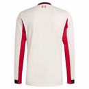 Camiseta hombre Liverpool FC temporada 2025 2026 oficial segunda equipación blanca manga larga técnica transpirable reds pro away kit.