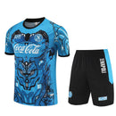 Conjunto entrenamiento hombre SSC Napoli temporada 2025 2026 oficial azul camiseta y pantalón negro técnica transpirable pro serie a kit partenopeo.