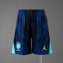 Pantalón corto hombre Selección Brasil temporada 2026 2027 oficial Jordan azul marino detalles amarillos fútbol técnica transpirable Canarinha mundial.