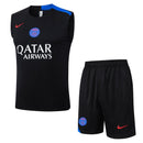 PSG 2025, Conjunto PSG 25/26, Entrenamiento PSG sin mangas, Ropa PSG T90, Kit entrenamiento negro, Camiseta entrenamiento Paris, Calidad 1.1 PSG, Estilo T90 fútbol, Regalo fútbol hombre, Tienda Hincha Futbolero.