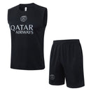PSG 2025, Conjunto PSG 25/26, Entrenamiento PSG sin mangas, Ropa PSG negro, Kit entrenamiento Francia, Camiseta entrenamiento Paris, Calidad 1.1 PSG, Nueva colección 2025, Regalo fútbol hombre, Tienda Hincha Futbolero.