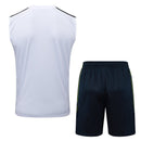 Conjunto entrenamiento hombre Real Madrid sin mangas blanco y pantalón corto negro temporada 2025 2026 calidad 1.1 oficial, Real Madrid 2025 sin mangas, Camiseta Real Madrid entrenamiento, Conjunto Real Madrid 25/26, Ropa deportiva Real Madrid, Calidad 1.1 galácticos, Tienda Hincha Futbolero, Entrenamiento fútbol Madrid, Kit entrenamiento blanco y negro, Regalo fútbol hombre Madrid, Jersey Real Madrid sleeveless.