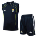 Conjunto hombre entrenamiento Real Madrid temporada 2025 2026 camiseta sin mangas azul marino pantalón corto navy técnica transpirable oficial merengue.