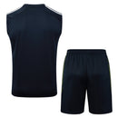 Conjunto hombre entrenamiento Real Madrid temporada 2025 2026 camiseta sin mangas azul marino pantalón corto navy técnica transpirable oficial merengue.