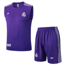 Conjunto entrenamiento hombre Real Madrid temporada 2025 2026 camiseta sin mangas y pantalón corto color púrpura total calidad 1.1 oficial, Real Madrid 2025, Conjunto entrenamiento Madrid, Real Madrid púrpura, Ropa entrenamiento barata, Calidad 1.1 Real Madrid, Madrid Training 25/26, Kit púrpura sin mangas, Tienda Hincha Futbolero, Orgullo Merengue.