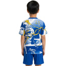 Conjunto infantil fútbol Real Madrid Marvel temporada 2025 2026 oficial edición especial camiseta azul y blanca técnica transpirable kids héroes ninos