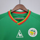 Camiseta hombre selección de Senegal mundial 2002 segunda equipación verde detalles verdes y amarillos retro calidad 1.1 premium Diouf Tienda Hincha Futbolero.