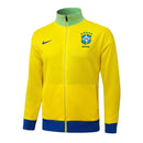 Sudadera hombre selección Brasil temporada 2025 2026 color amarilla oficial fútbol canarinha técnica sin capucha transpirable entrenamiento mundial 2026.