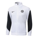 Sudadera hombre Chelsea FC temporada 2025 2026 color blanco detalles negros oficial fútbol técnica transpirable entrenamiento urbana blanca.